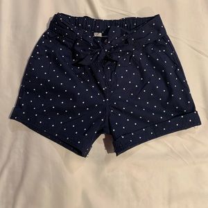 Girl Blue and White Poke-a-Dot shorts